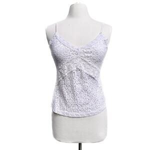 White Sheer Lace Cami Crop Top